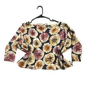 Knitted & Knotted Top Women's M Wool Floral Boho Cottagecore Anthropologie EUC